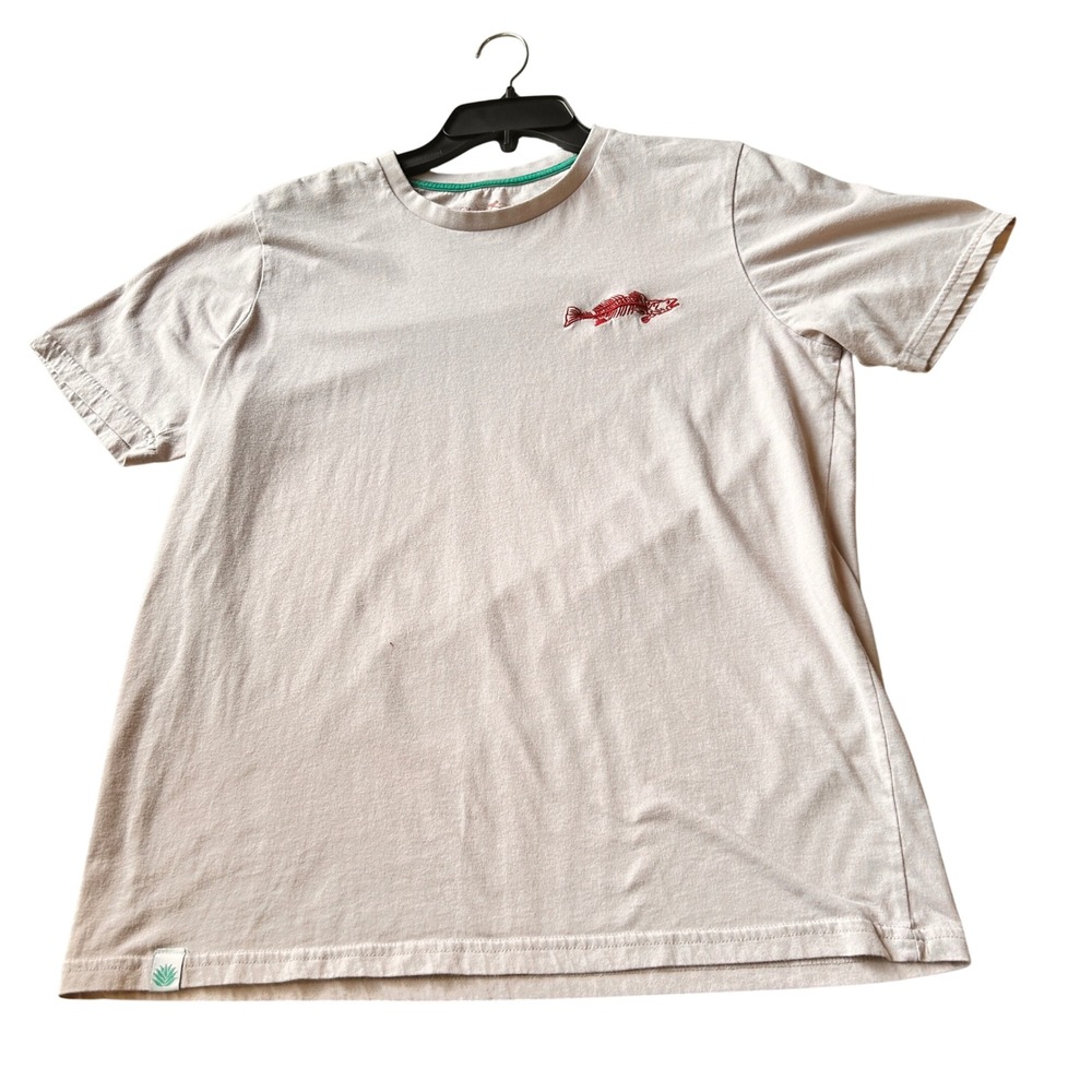 Sendero Provisions Co T Shirt Medium‎ Tan Bad to the Bone Fish Skeleton Graphic